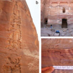 Archaeological-Park-of-Petra-Jordan-a-Traces-of-water-runoff-on-the-rock-b